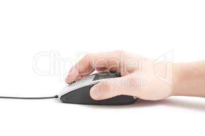 Hand on mouse