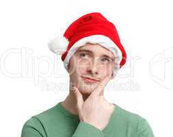 Man with a santa hat
