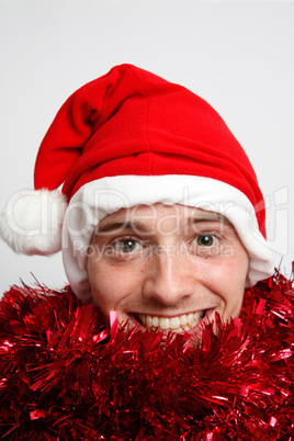 Man with christmas hat