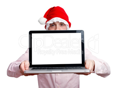 Businessman with santa hat