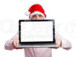 Businessman with santa hat