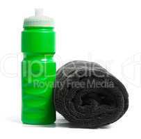 Waterbottle and towel