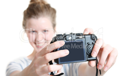 Girl taking photo of herself