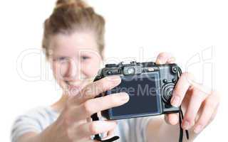 Girl taking photo of herself