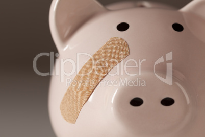 Piggy Bank with Bandage on Face