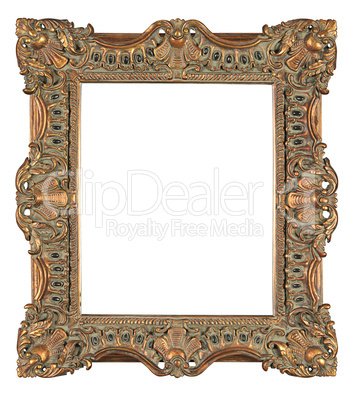 isolated decorative bronze frame