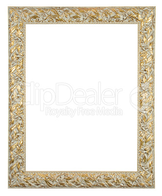 solated decorative old white bronze frame