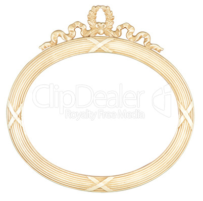 isolated oval mirror frame