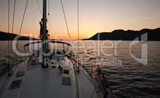 evening view from yacht