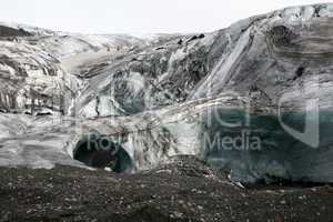 Iceland glacier with two ice arches