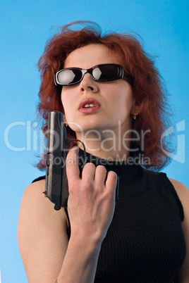 woman with pistol