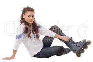 woman in roller skates
