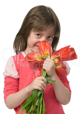 girl with flowers