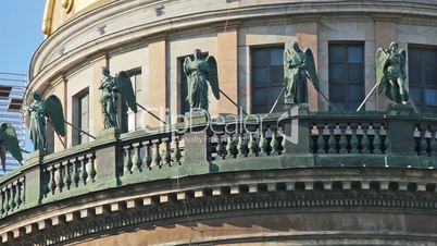 Sculptures on the upper balcony