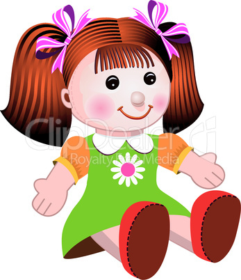 Girl doll vector illustration