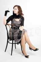 Pretty woman on chair