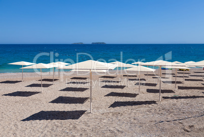 Beach umbrella on tropical resort