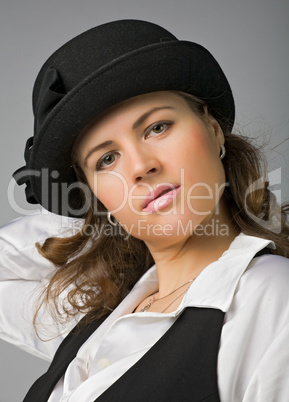 young woman in bonnet