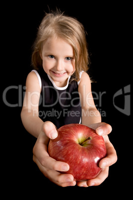 girl with apple