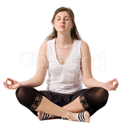 young woman practicing yoga