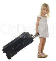 little girl with  suitcase