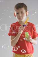 boy with soap bubbles