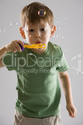 boy with soap bubbles