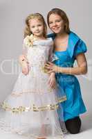 small princess with mum