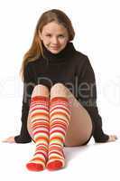 beautiful girl in funny socks