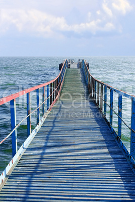 Old wooden sea pier