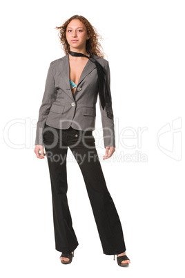 beautiful sexual girl in business suit
