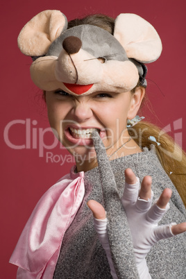 beautiful girl in mouse costume