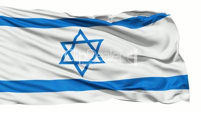 Realistic 3D detailed slow motion israel flag in the wind