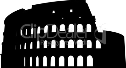 Roman coliseum silhouette