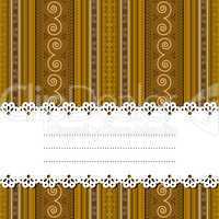 Sample text ribbon over african design
