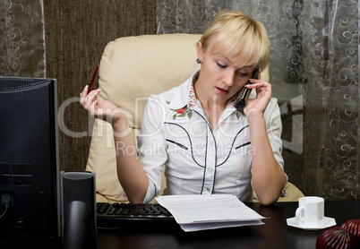 business woman in office