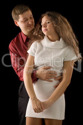 Beautiful couple on black background