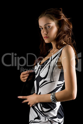 sensual girl on a black background