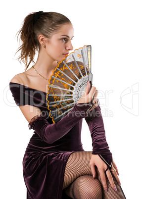 Girl with a fan