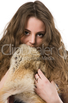 beautiful girl with fur