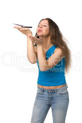 girl with a mobile phone