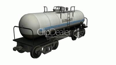 Rotation of 3D train tank.Tanker,locomotive,Oiltank,railroad,train,transportation,travel,passenger,