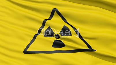 Realistic 3D detailed slow motion radiation flag in the wind