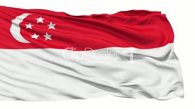 Realistic 3D detailed slow motion singapore flag in the wind