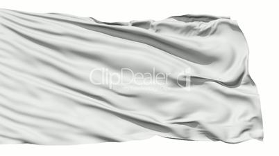 Realistic 3D detailed slow motion white flag in the wind