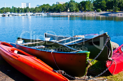 Colorful canoes