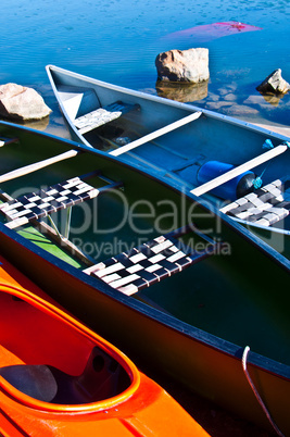 Colorful canoes