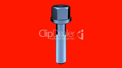 Rotation of 3D screw.metal,bolt,steel,tool,construction,industrial,metallic,industry,