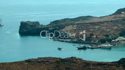 Yact in the Lindos bay