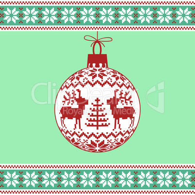 Christmas ball with nordic pattern